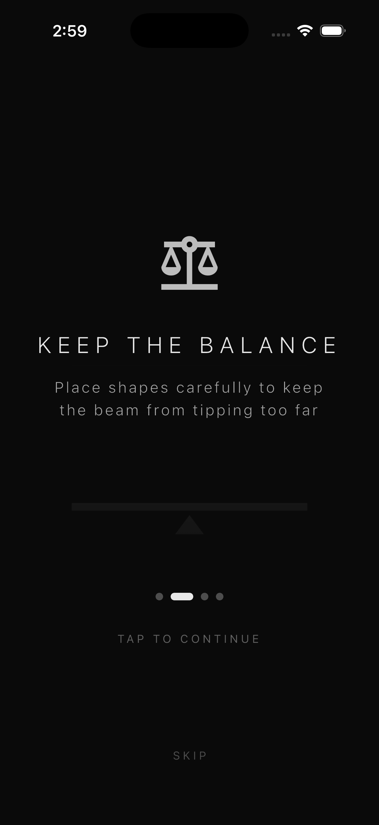 Cant Balance tutorial level
